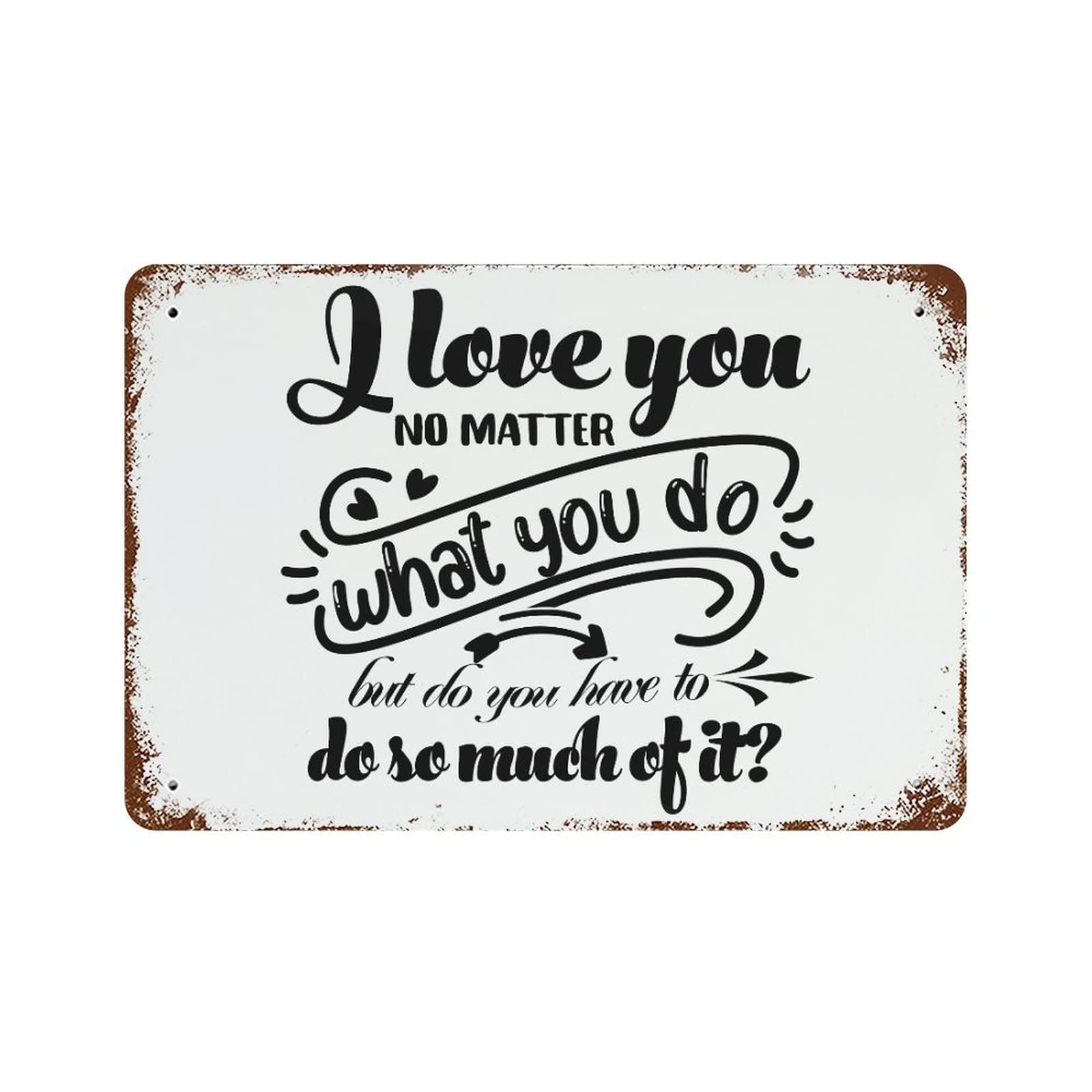 Panneau en aluminium message d'amour cadeau de motivation bienveillant pour vos proches