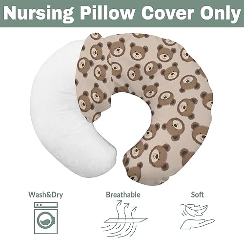Miniatura 7 de Fundas de almohada neutras de lactancia con diseño de osos bohemios para niños y niñas, lindas fundas de almohada de lactancia para almohadas de