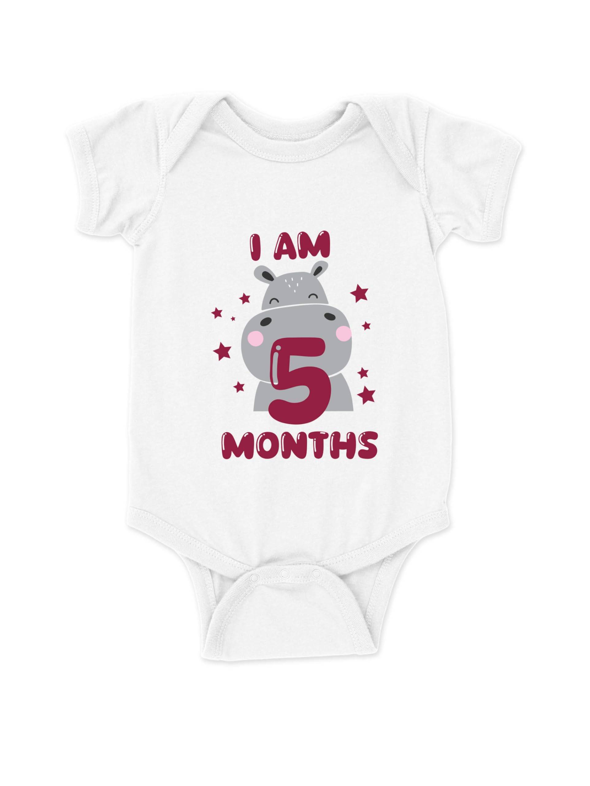 drobe Cotton 5 Month Birthday Print Romper Newborn White Baby Romper for baby girl & baby boy-picture-35