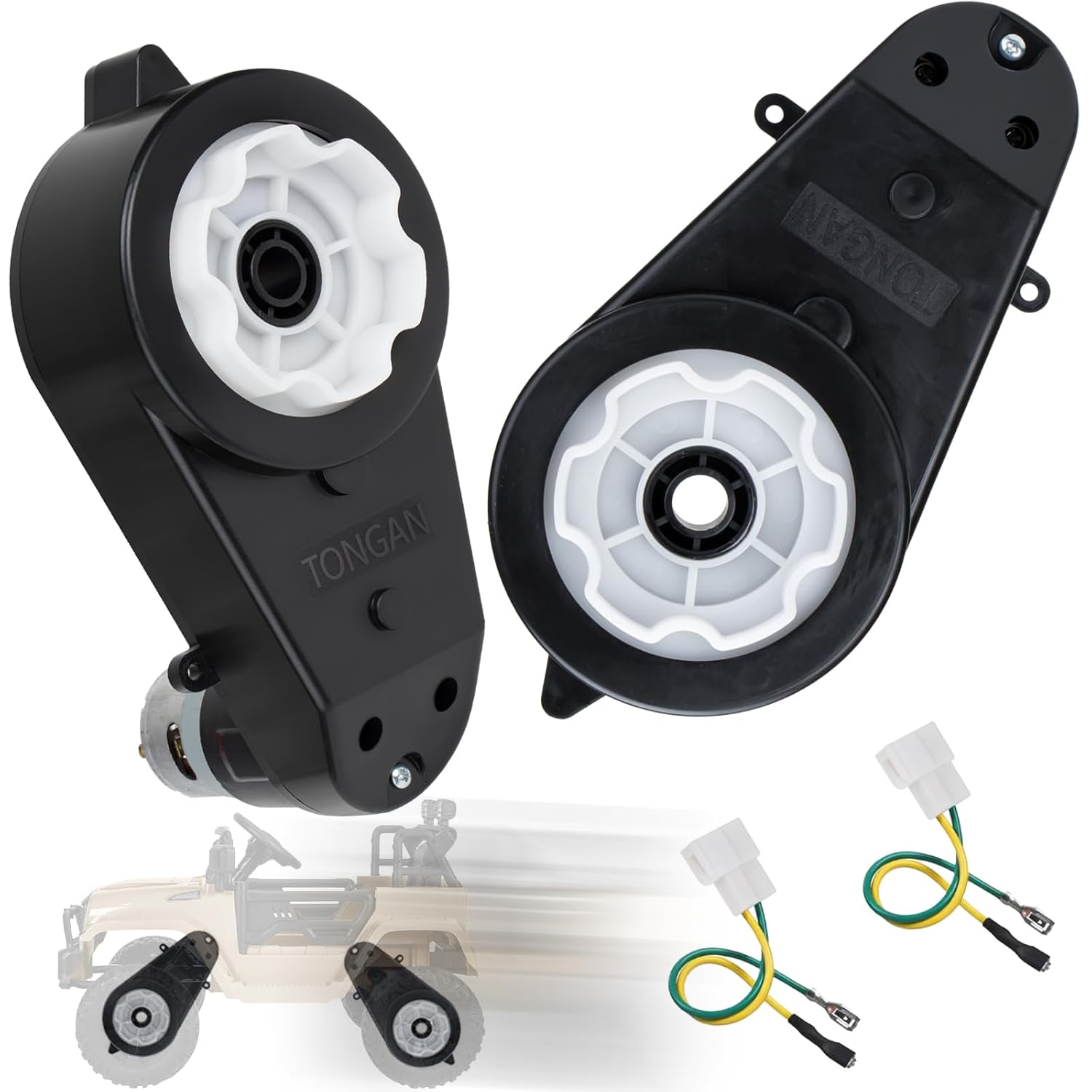 2Pcs 24V Powered Wheels Motor Upgrade for Kids Ride On Toy Car 40000RPM Gear Box for Kids Electric Ride Motorcycles Jeep Gear Box RS550 High Speed Drive Engine Match Kids Ride On Toys Car Motors