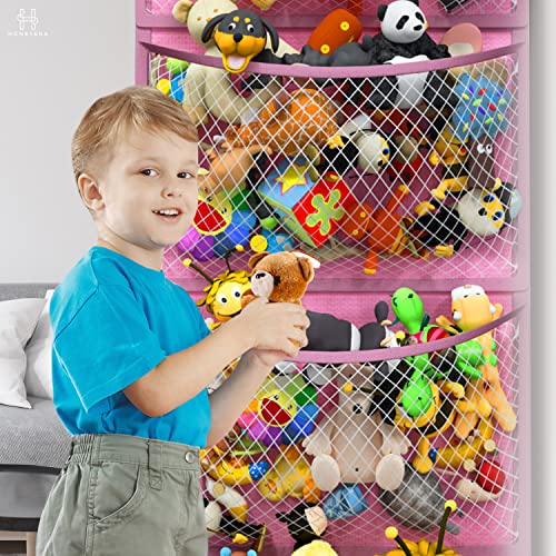 Honeyera Storage for Stuffed Animal - Over Door Organizer for Stuffies, Baby Accessories, and Toy Plush Storage with Breathable Hanging Pockets, Big Girls Chair Toddler Large Bag