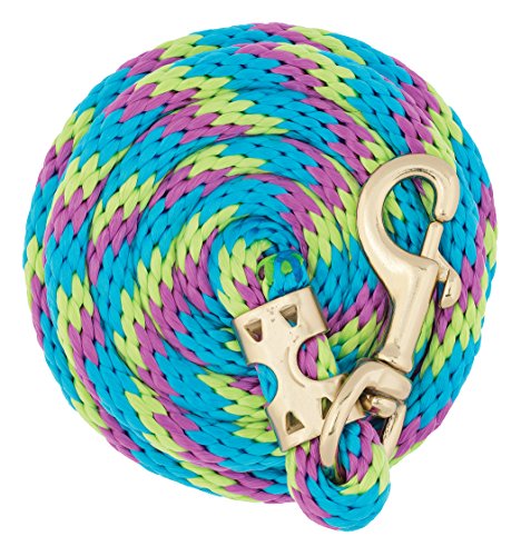 Image of Weaver Equine Performance Lead Rope, Lime Zest, 8' Horse Value Rope with Brass Plated 225 Snap, Soft Comfort Grip, Barn Horse Tack for Daily Use