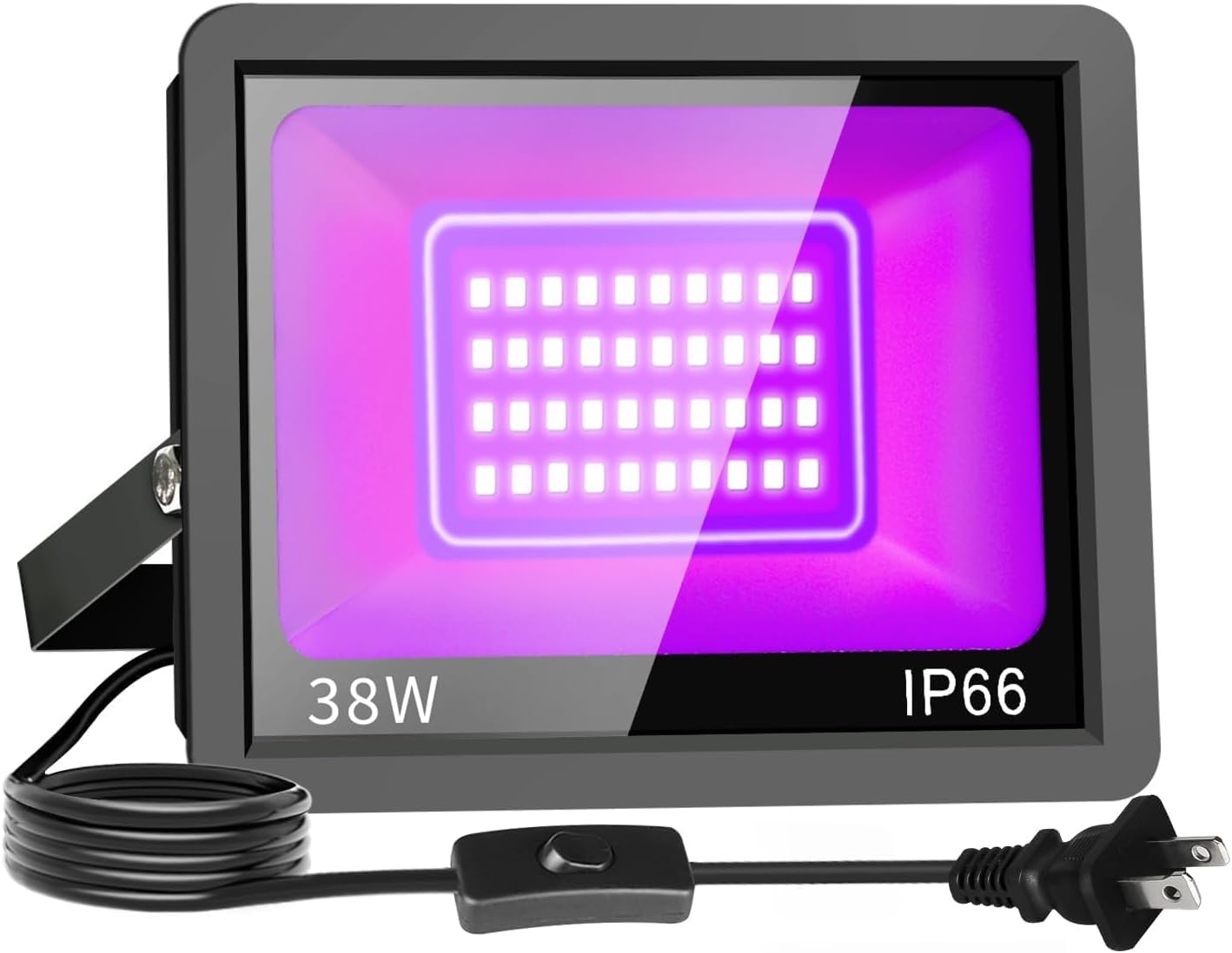 80W Black Light Flood Lights Outdoor - IP66 Waterproof, 390-395nm For Glow Parties & Halloween