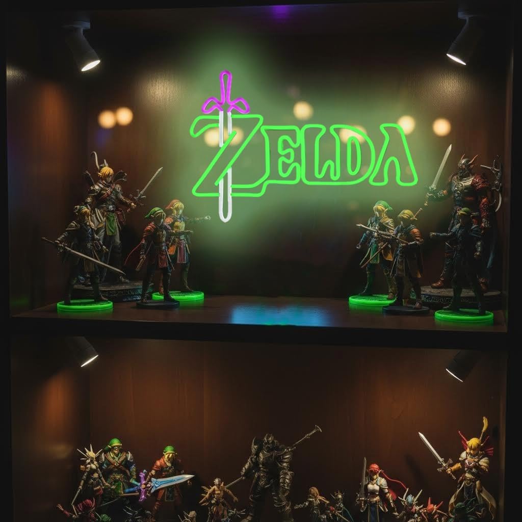 Neon Sign Light, Zelda Sword LED Sign for Gaming Room Decor Gamer Gifts for Zelda Game Room Wall Bedroom Decor LED Neon Light (Green)