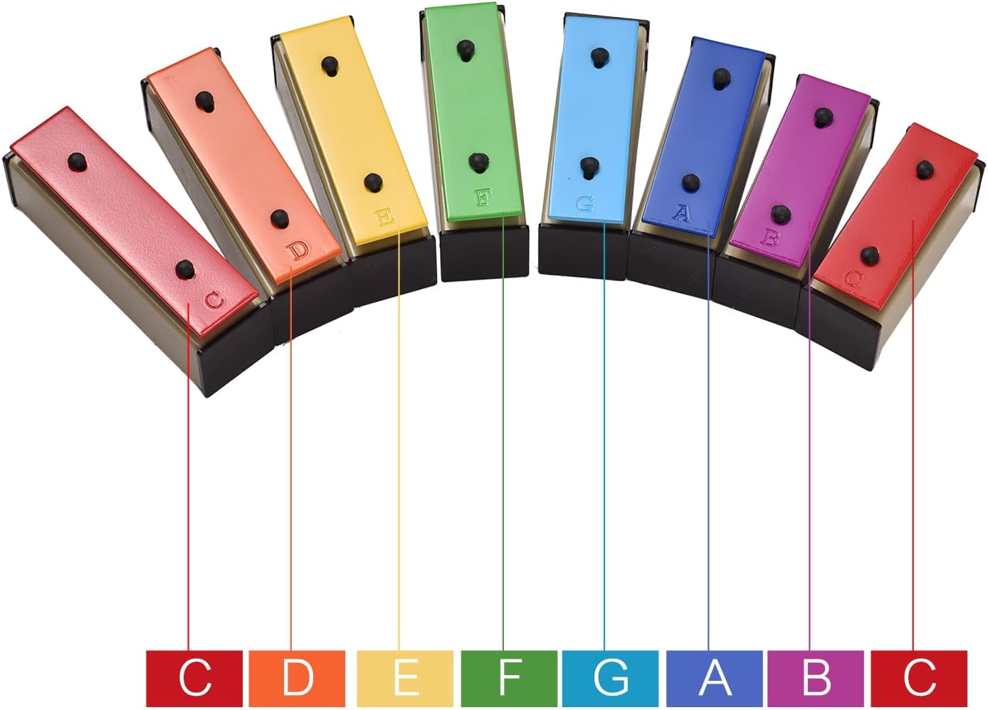 LiebeWH Colorful Glockenspiel Xylophone Rainbow Metal Plates Music Perception Home Entertainment Music Training Creativity Development