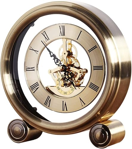 Metal Vintage Wall Clock Luxurious Quartz Silent Alarm Desk Table Clock for Living Room Decor Retro Gold Design Wall Clock Decorative