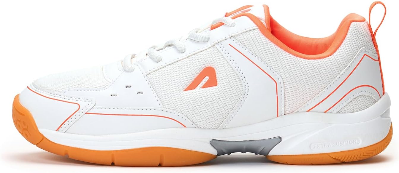 - Boldfit Badminton Shoes for Man Lightweight Non Marking Shoes for Badminton Breathable Anti Skid Shoe for Man Shuttle Non Marking Indoor Shoe for Pickleball, Tennis, Padel, White Orange - 06