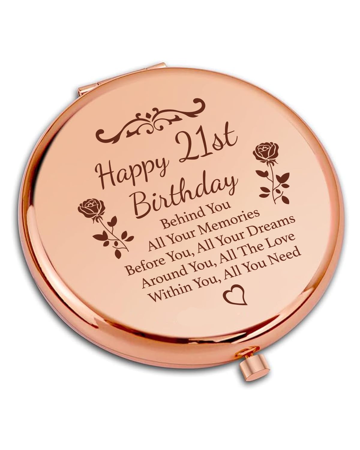 Giftgem Women's 21St Birthday Gifts For Her - Elegant Compact Mirror, Special Keepsake For Thoughtful Daughter Birthday Gifts, Unique Birthday Gifts For Friend Sister Bestie