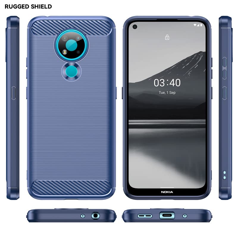 Image of Hybrid Carbon Fiber Back Case for Nokia 3.4 (Blue)