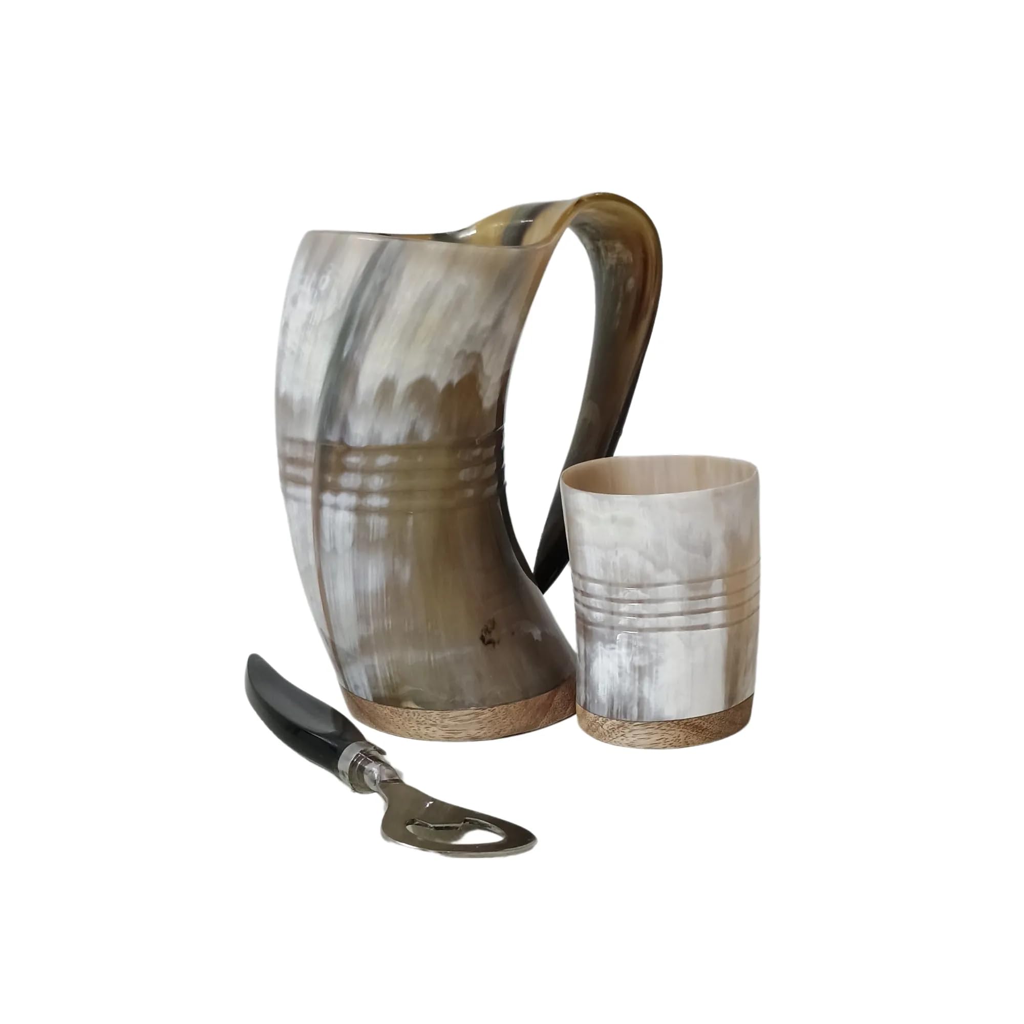 Taza de cuerno de buey real de 5 pulgadas set de regalo medieval