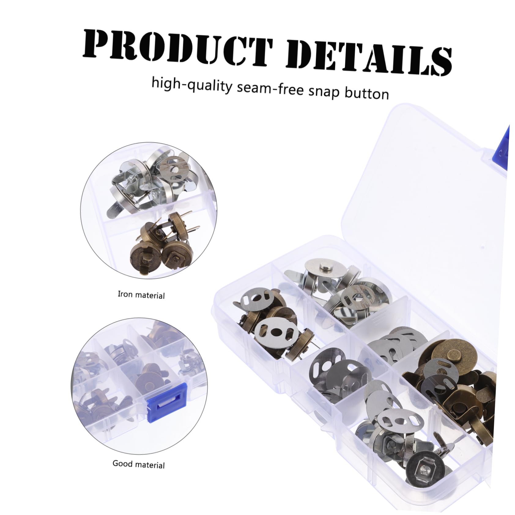 Operitacx 60 Sets Ornament Supply Fastener Druckknöpfe Knöpfe Druckknöpfe Für Windjacke Mantel Jeans T-shirt Rucksack