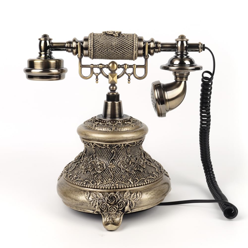Europejska księga gości antyczna audio na ślub, przyjęcie urodzinowe, telefon (Vintage- Brązowy)