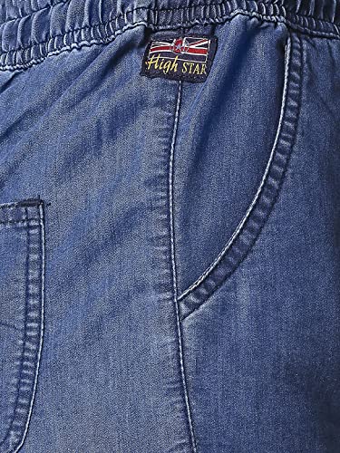 Image of HIGH STAR Women's Navy Blue Washed Slim Fit Denim Shorts (26)