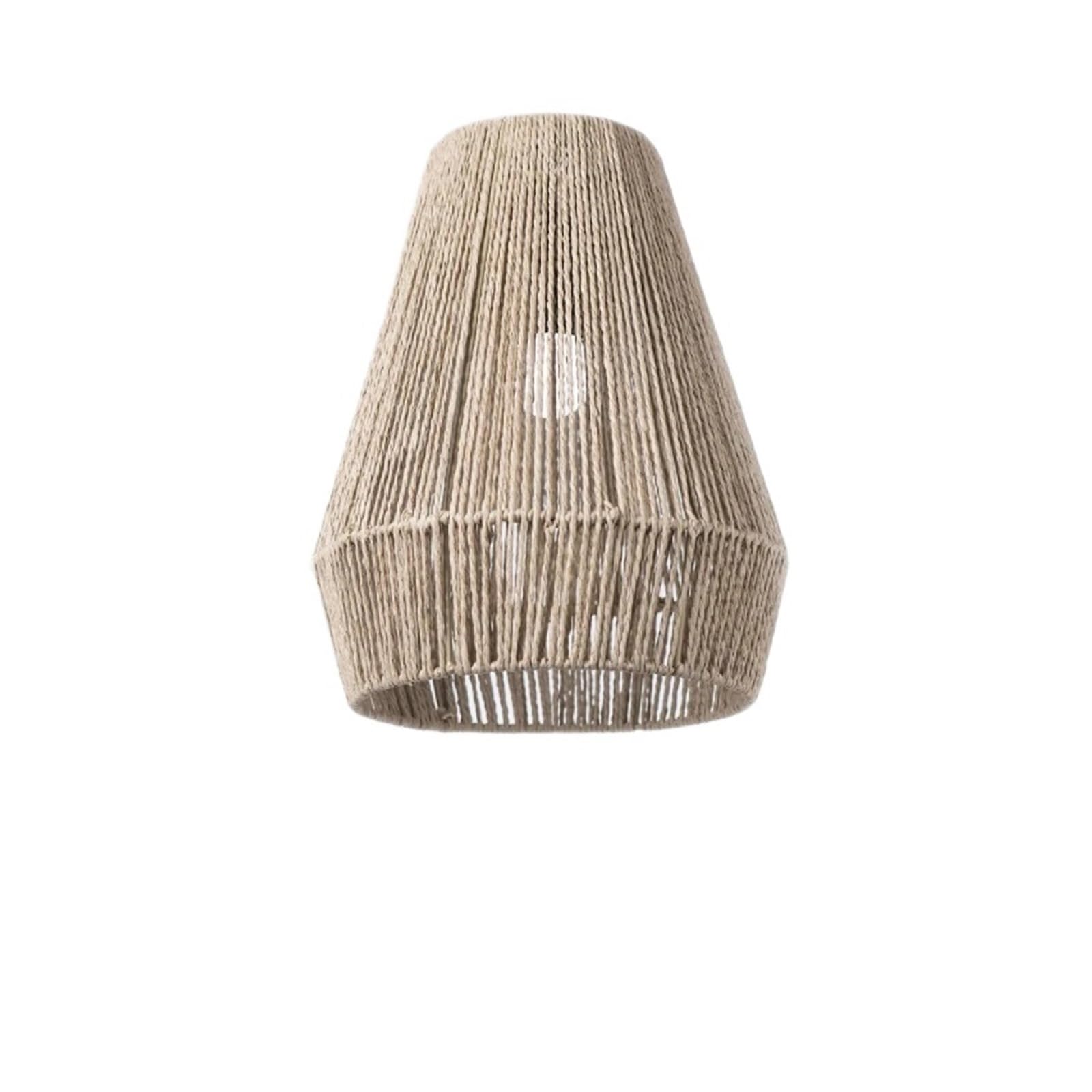 HKYBCF Lamp Shade Vintage Hanging Pendant Lamp Shade Woven Lampshade Rattan Chandelier Restaurant Lighting Home Art Decor for Bedroom(Black)