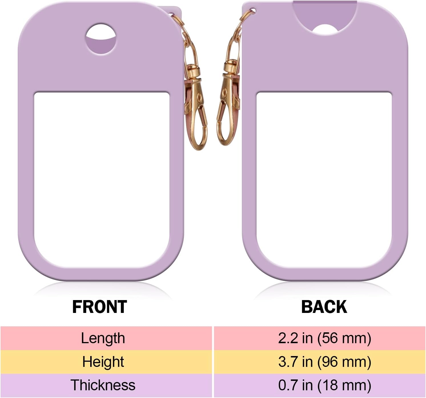 2 Pack Silicone Case for Touchland Hand Sanitizer Spray 1 FL OZ/30 mL, Purple & Pink Portable with Keychain, Protective Cover Compatible with Touchland - Image 5
