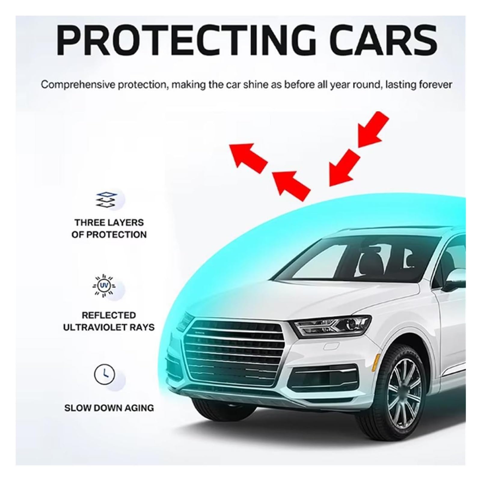Protección contra el Hielo para Coche Cubierta Universal para Exteriores de Coche, Cubiertas Parasol para para Las Cuatro Estaciones, protección Solar antiescarcha(Hammer Truck)