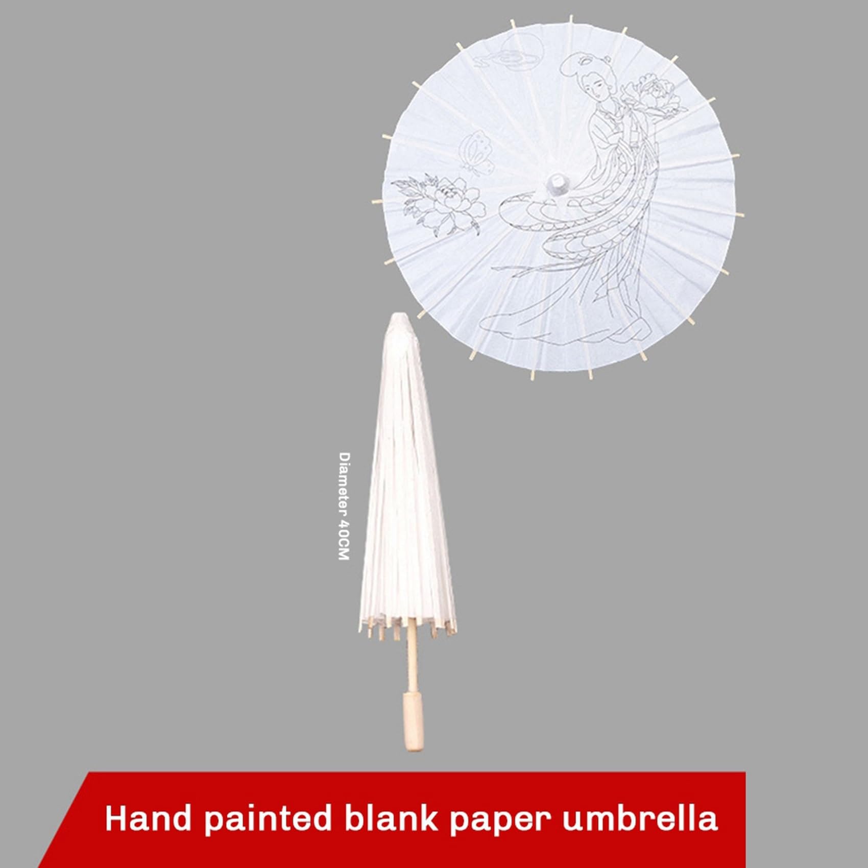 48 Stück Papier-Sonnenschirme für Hochzeiten, Party-Geschenke, 40 cm, Bambus-Schirme für Tischdekorationen bei Brautpartys, Foto-Requisiten