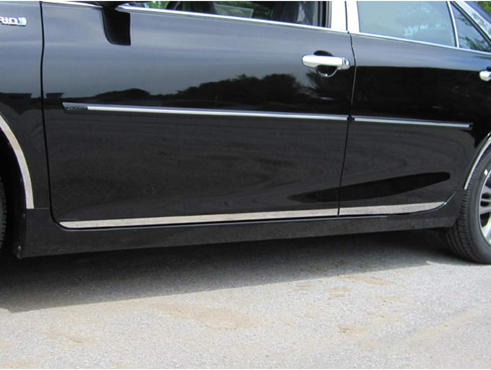 QAA is Compatible with 2015-2017 Toyota Camry 4 Piece Stainless Rocker Panel Trim, Lower Kit, 1.375" Width TH15130