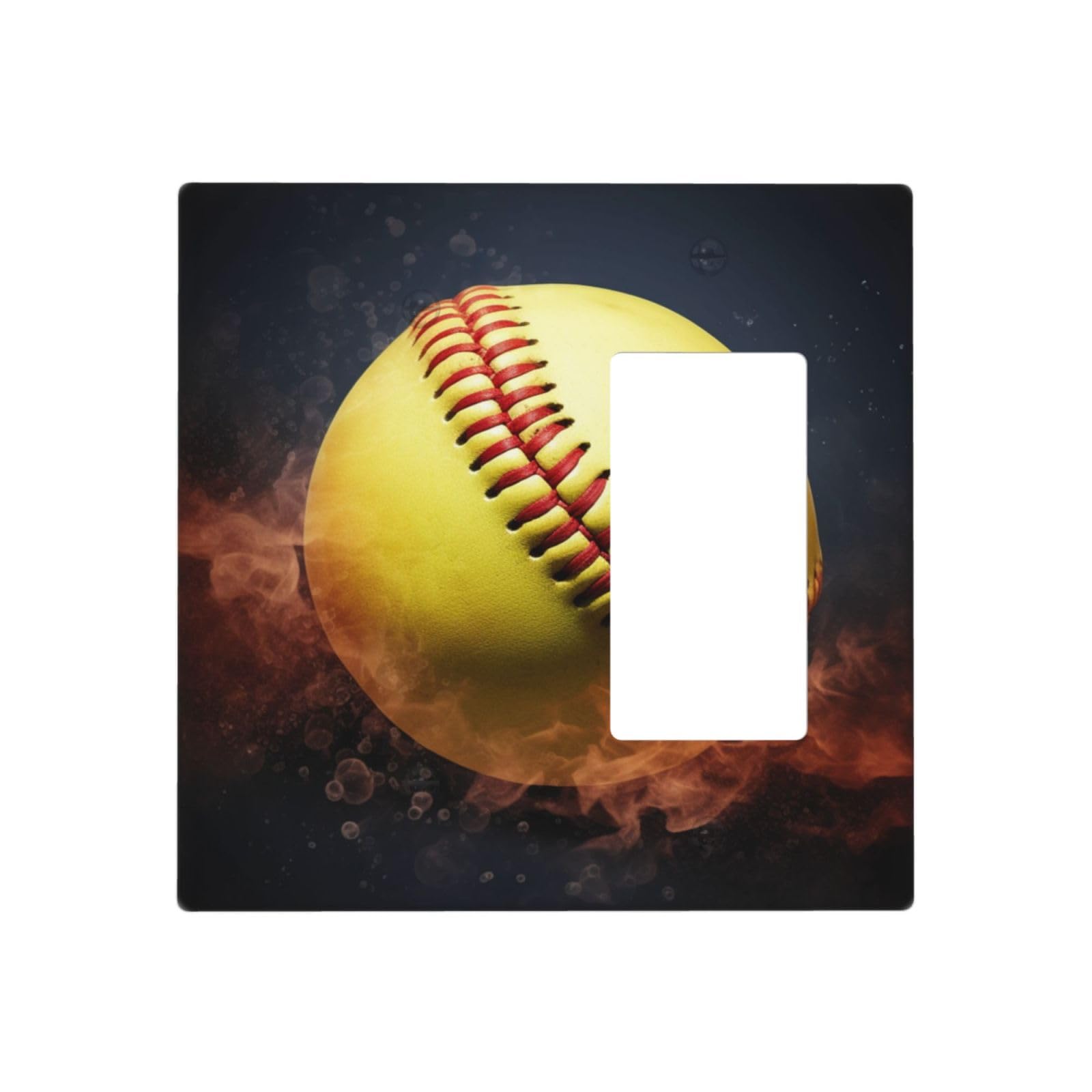 Decorator Wall Plate 2 Gang Light Switch Covers Softball Wallplate Double Toggle Switch Plate Mid-size Electrical Outlet Covers Decorative Wall Switch Plate Cover