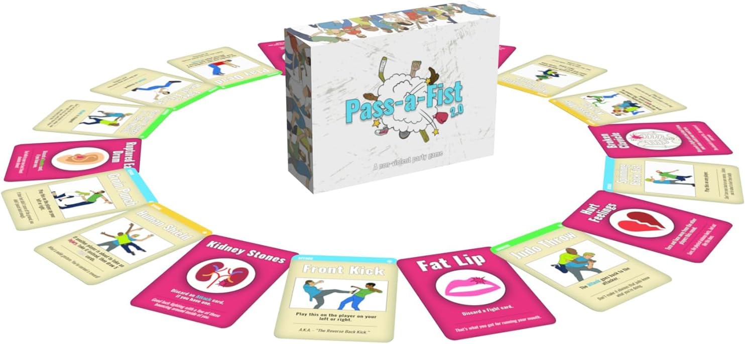 CardLords: Pass-A-Fist: A Non-Violent Party Game - Funny Battle Card Game, Comic Violence, Fight Your Friends, Ages 14+, 3-8+ Players, 20 Min
