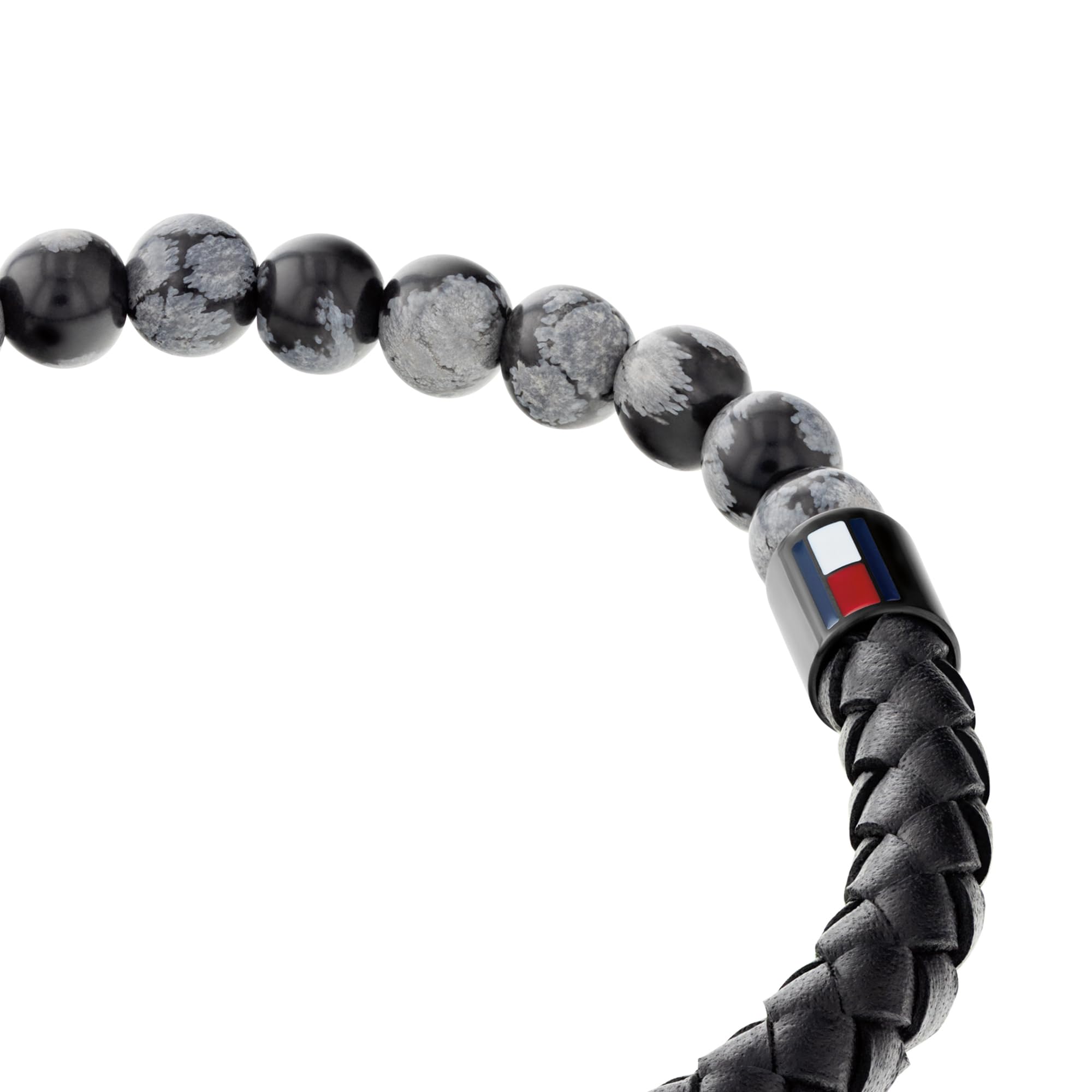 Tommy Hilfiger Biżuteria męska skórzana bransoletka ze skóry i koralików, Jeden rozmiar, Skóra, Bez kamieni szlachetnych