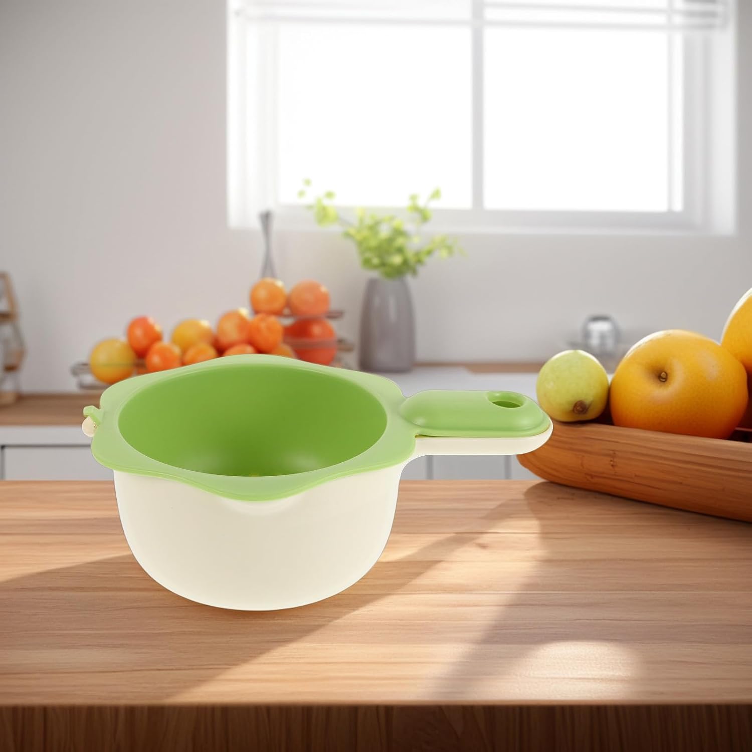 Colander Multifunctional Dual-layer Flower-shaped with Plastic and Cute Handle, Eco-friendly Basket Strainer for Washing Draining Space-saving Kitchen Fruits Fruit Vegetables