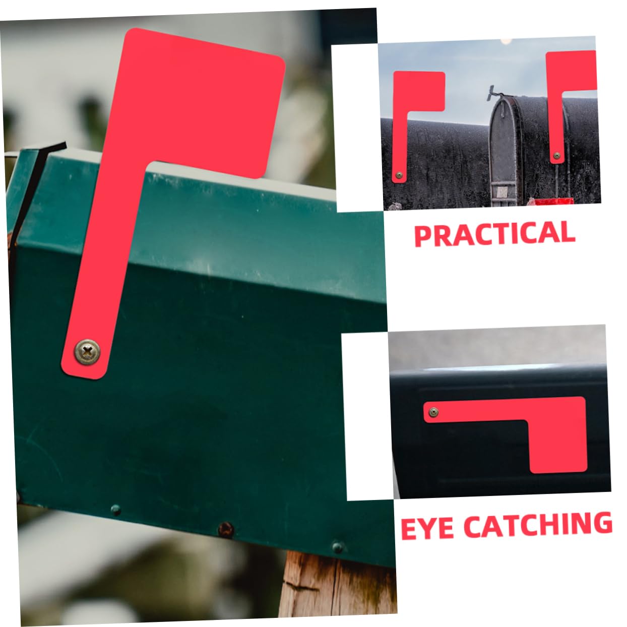 Acryl Briefkastenfahne in Rot mit Glattem Drehmechanismus und Einfacher Installation für Modernen Außenbriefkasten als Ersatzset und Signalflagge