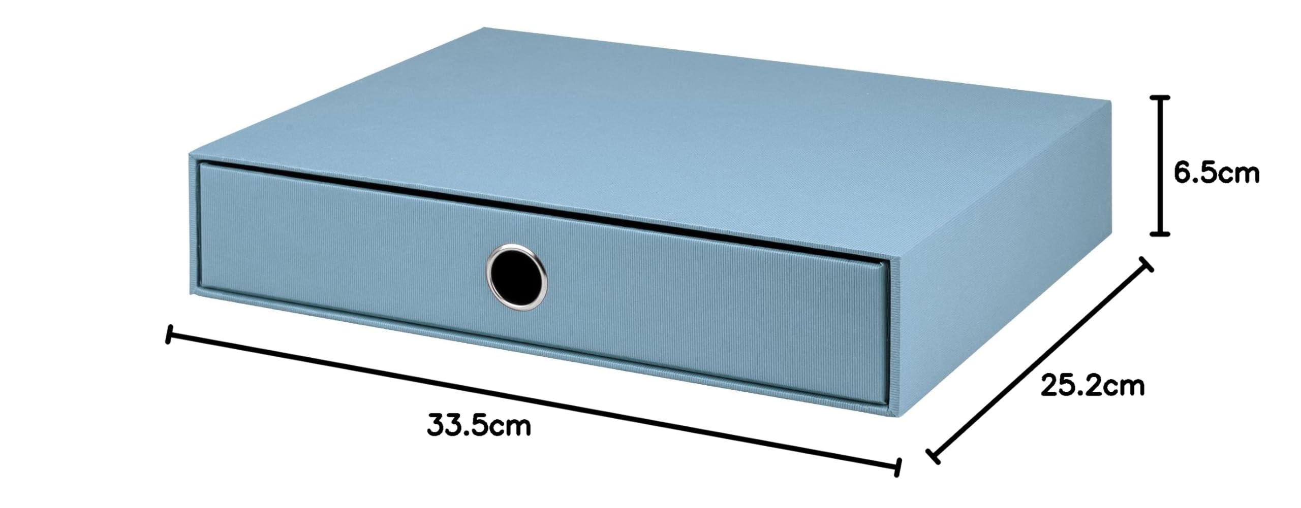Rössler Boîte de rangement avec trou de préhension Bleu denim Format A4