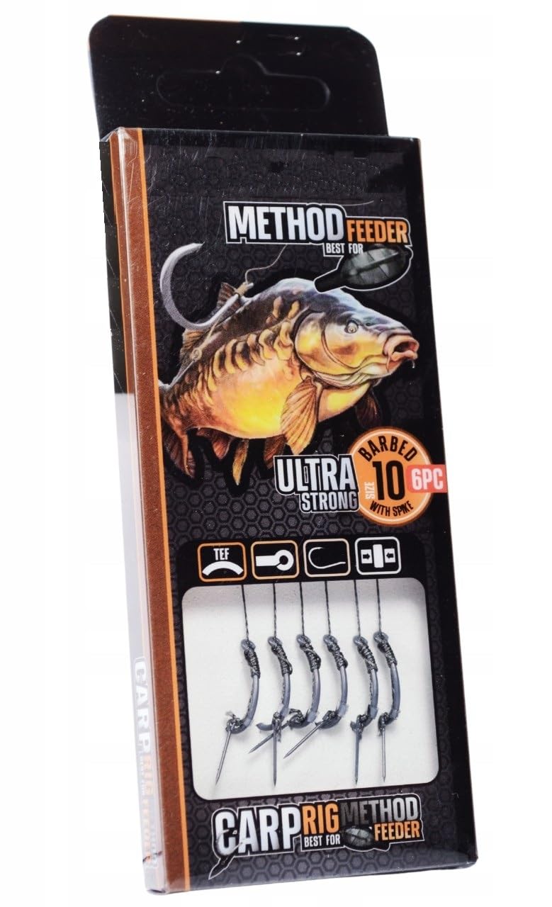 A&N Method Feedervorfach Feederhaken Set Hair-Rig Nadel Hakengröße 8-14 - 6 Stück