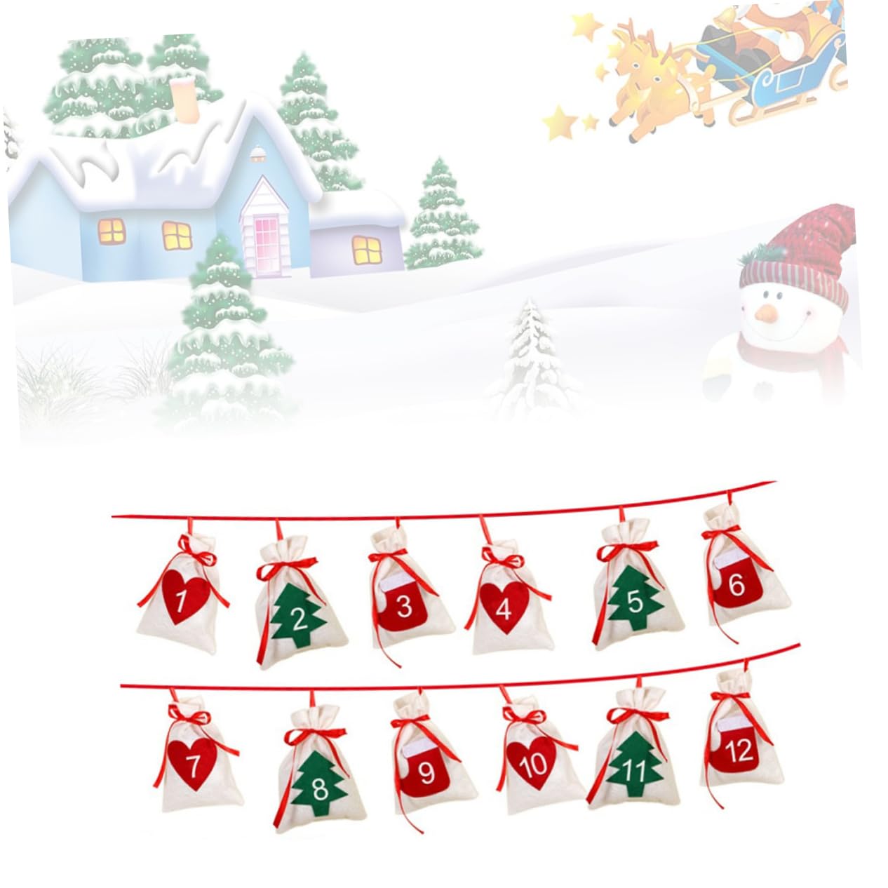 PRETYZOOM 36stücke Teiliges Adventskalender Hängenden Weihnachtsbeuteln Für Festliche Dekoration Für Weihnachtsfeiern Leicht Zu Reinigen Für Überraschungen Geeignet