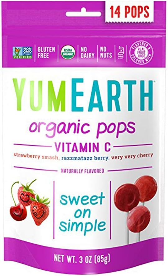 Organic Vitamin C Lollipops, 14 Lollipops (Pack of 6), Gluten Free, Vegan (Packaging May Vary)