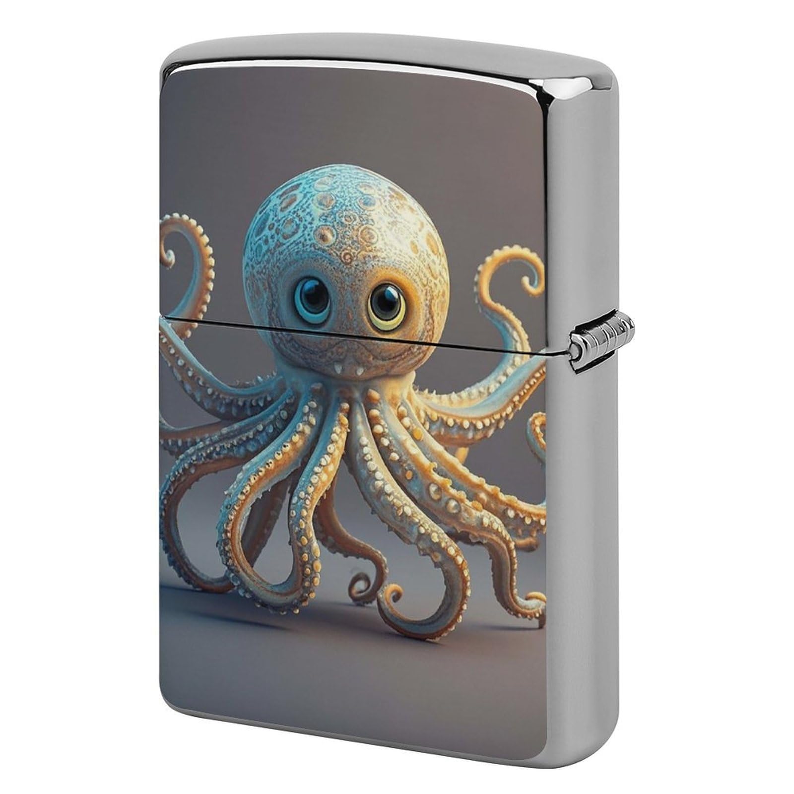 Octopus Lighter Case Vintage Metal Lighter Cover Reusable Lighter Protective Sleeve Unique Design Personalized Lighter Sleeve Holder Against Dust and Scratches