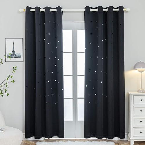 Miniatura 1 de Anjee Cortina opaca con diseño de estrellas.