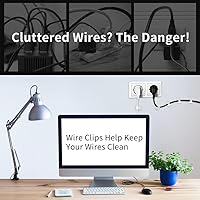 Vista 6 de Viaky Clips de cable autoadhesivos, cables organizadores de cables, abrazaderas de gestión de cables al aire libre, soporte de amarre para cable
