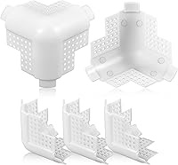 Chunful 5-Pack Vinyl 3-Way Corner Caps 2.75x2.75 Inch - Bullnose Drywall Corner Bead Ends for Siding Trim, White PVC