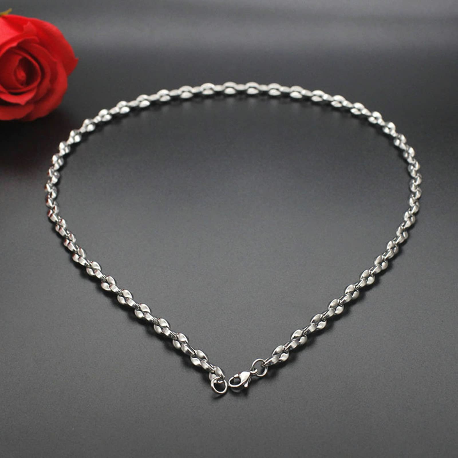 FLXHHX Gold Kette mit Metallschliff für Männer & Jungen (5-7mm, Stahl)