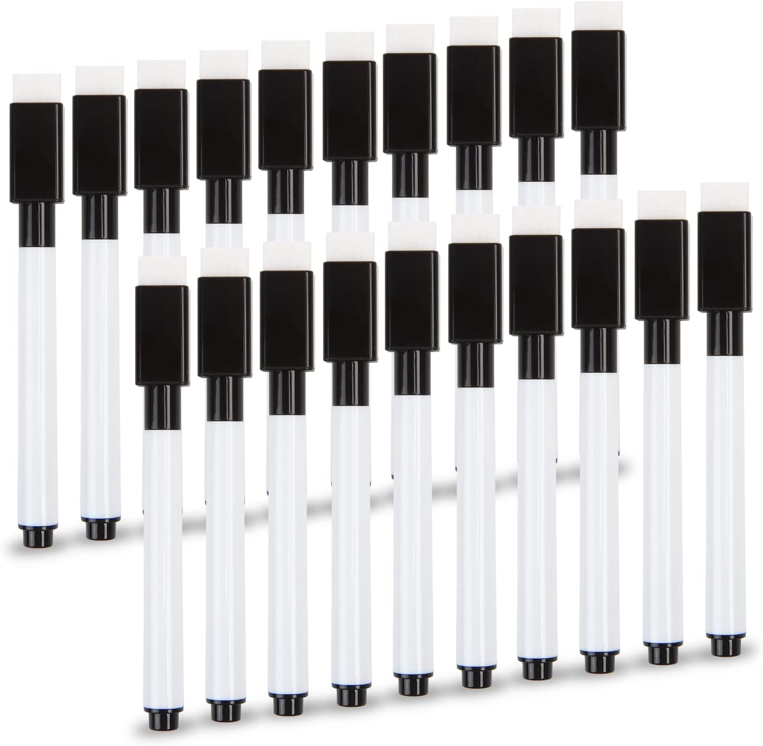 VEYLIN Whiteboard Pens, 20PCS Black Small Dry Wipe Whiteboard Marker