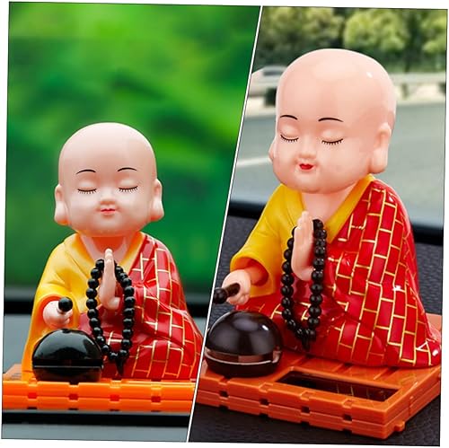 Miniatura 9 de Adornos de muñeca, figura de acción, cabeza sacudida, decoración de coche, figura de monje solar, coches, salpicadero, figuras de salpicadero,