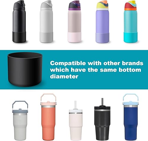 Miniatura 7 de Allwith Funda para botella de agua Owala de 24 onzas, 32 onzas, 40 onzas, 2 protectores de silicona para botella de agua para FreeSipTwistFlip, apto