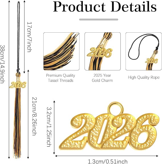 Black Mix Gold 2026 Tassel