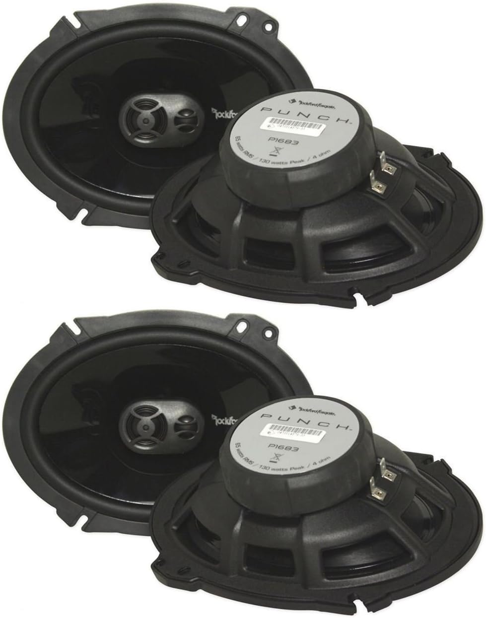 2 Pairs Of P1683 130W 6"x8" 3-Way Car Stereo Speakers 6x8 Punch