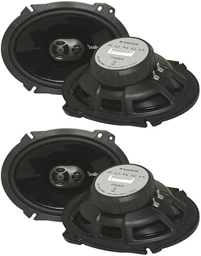 2 pares de altavoces estéreo Rockford Fosgate P1683 de 130 W, 6 x 8 pulgadas, de 3 vías, 6 x 8 pulgadas