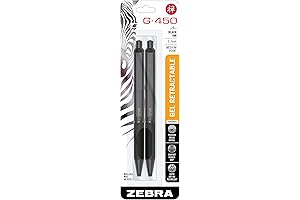 Zebra Pen G-450 Retractable Gel Pen, Exclusive Black Brass Barrel, Velvet Smooth Writing