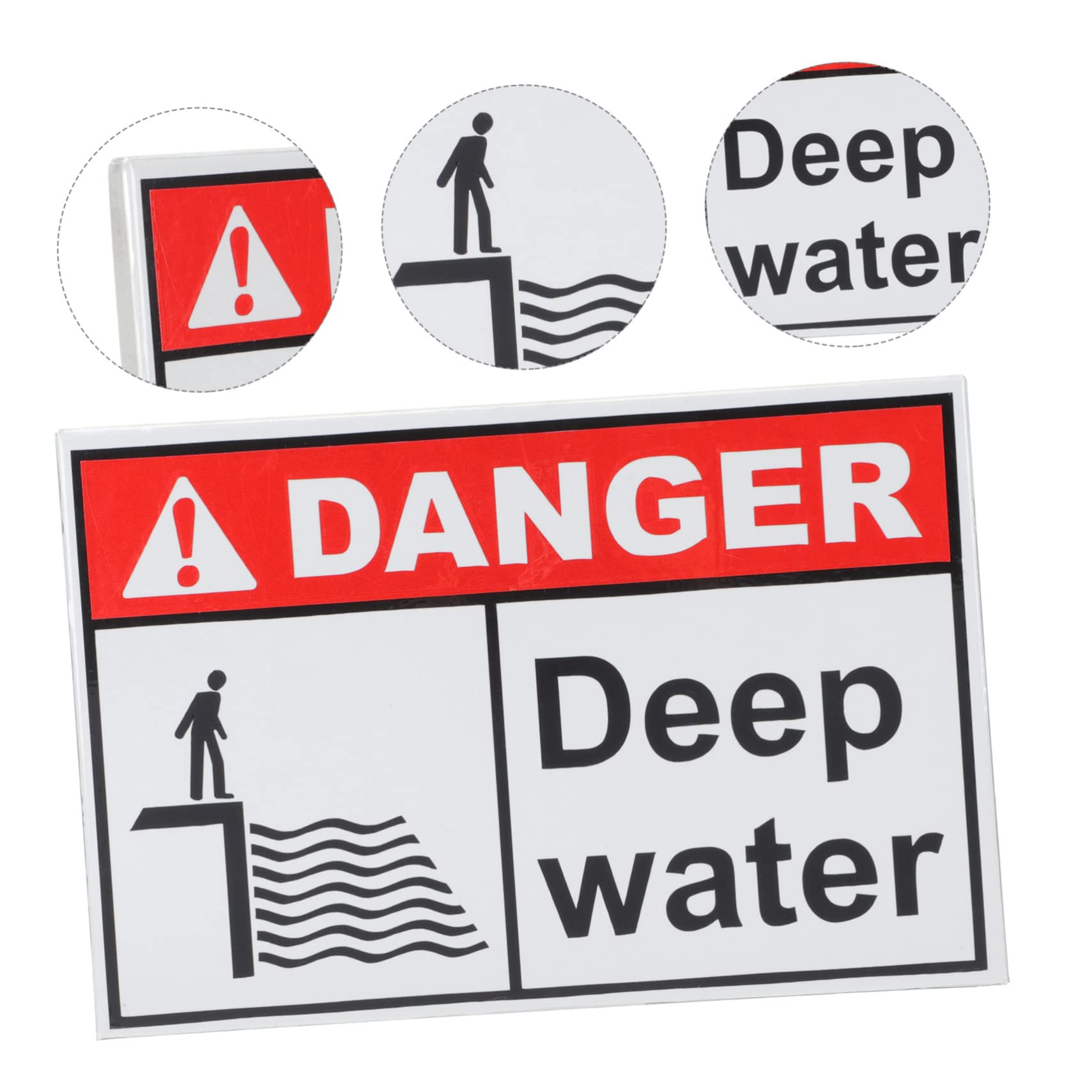 Didiseaon 3 Piezas De Señal De Identificación De Peligro De Profundidad De Agua Señal De Prohibición De Entrada De Stop es De Seguridad De Precaución Para De