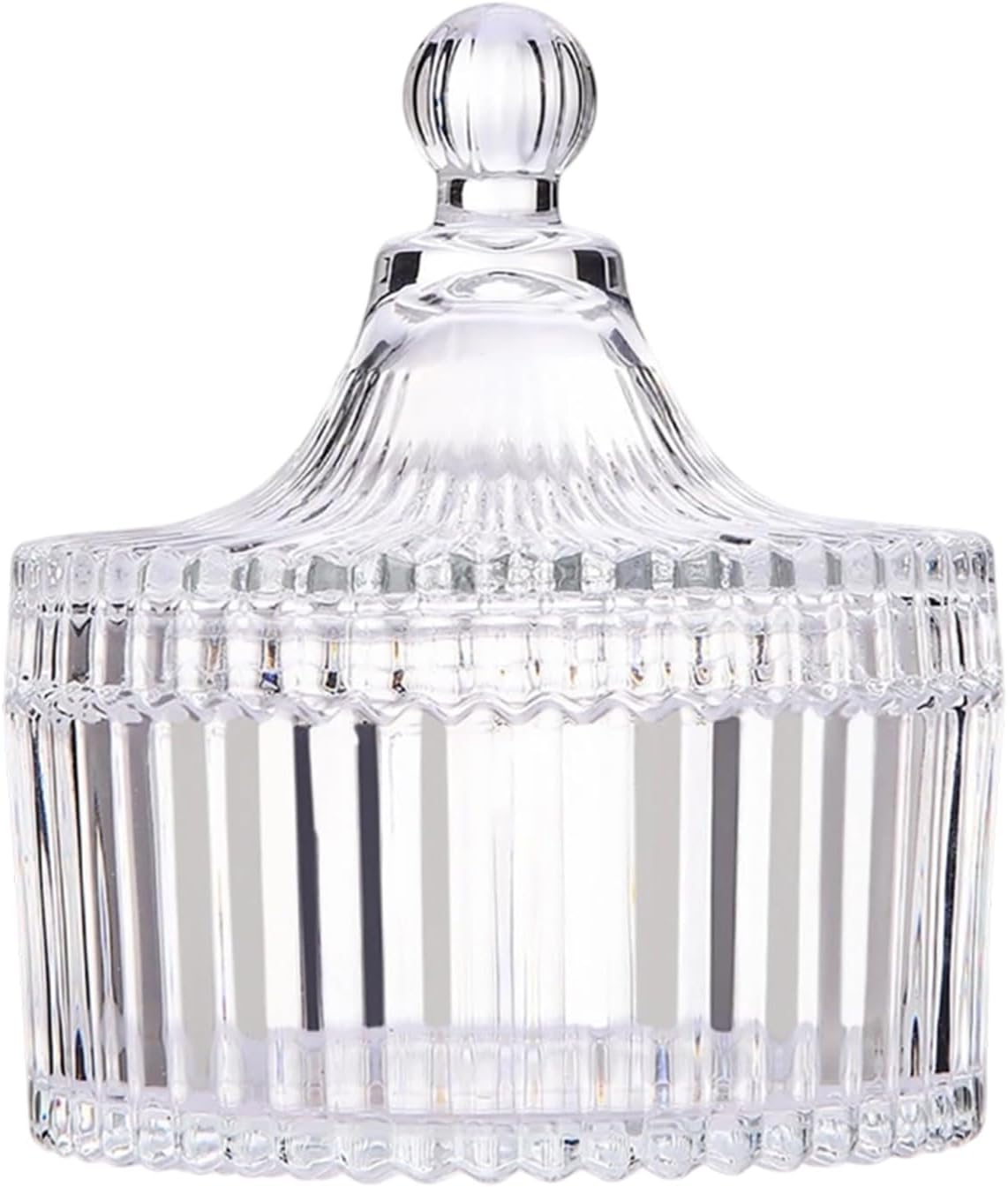 1 Pack Small Glass Candy Dish with Lid, Starry Style Bottom