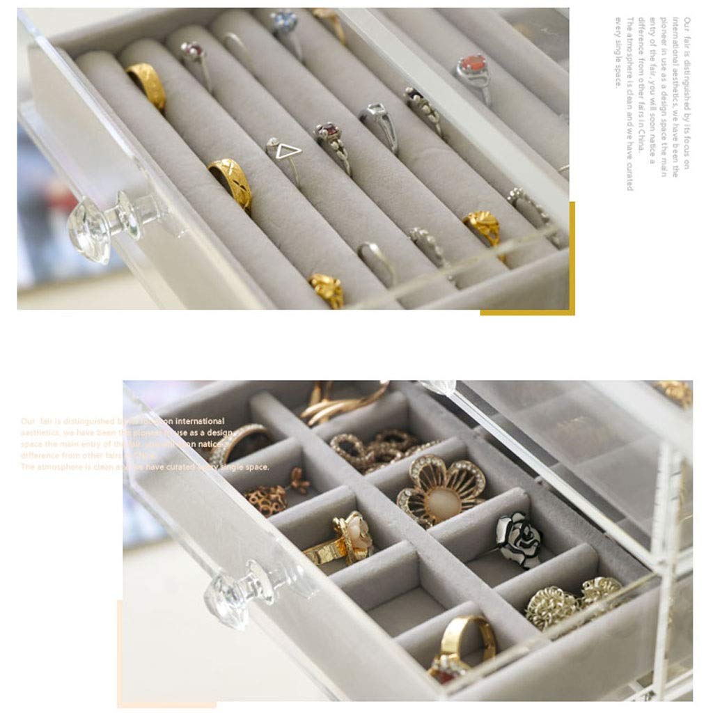 Juwelendoos Sieraden opbergdoos met deksel ketting armband dikke nek ketting vitrine transparant sieraden organisator Sieraden-organisers