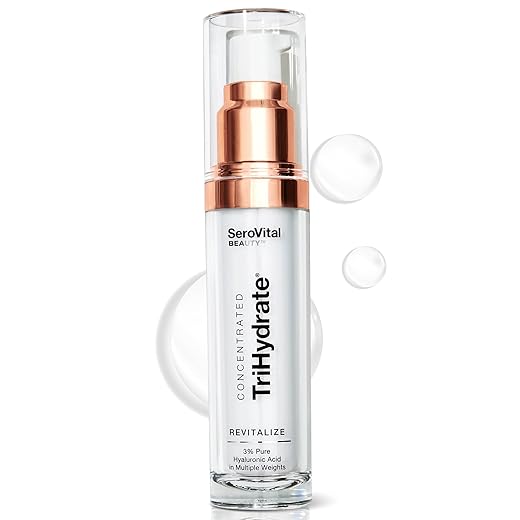 SeroVital Beauty TriHydrate Concentrate - 3% Hyaluronic Acid - 3 Forms - Anti Aging Serum for Women - Pure Hyaluronic Acid - Deep Hydration Serum for Face - Facial Hydration, 1 Fl Oz