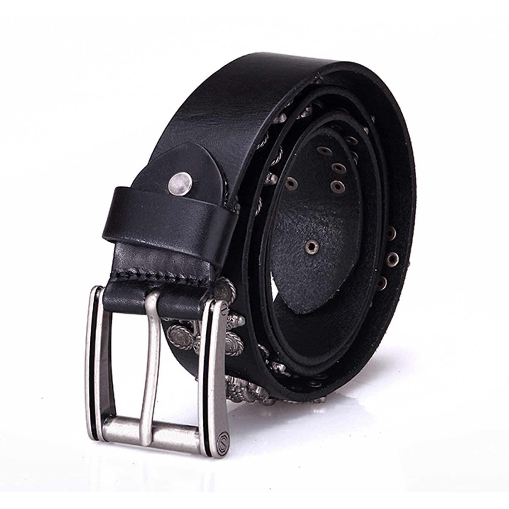 CYXZX Classic Studded Belts Metal Silver Studded Belts Suitable