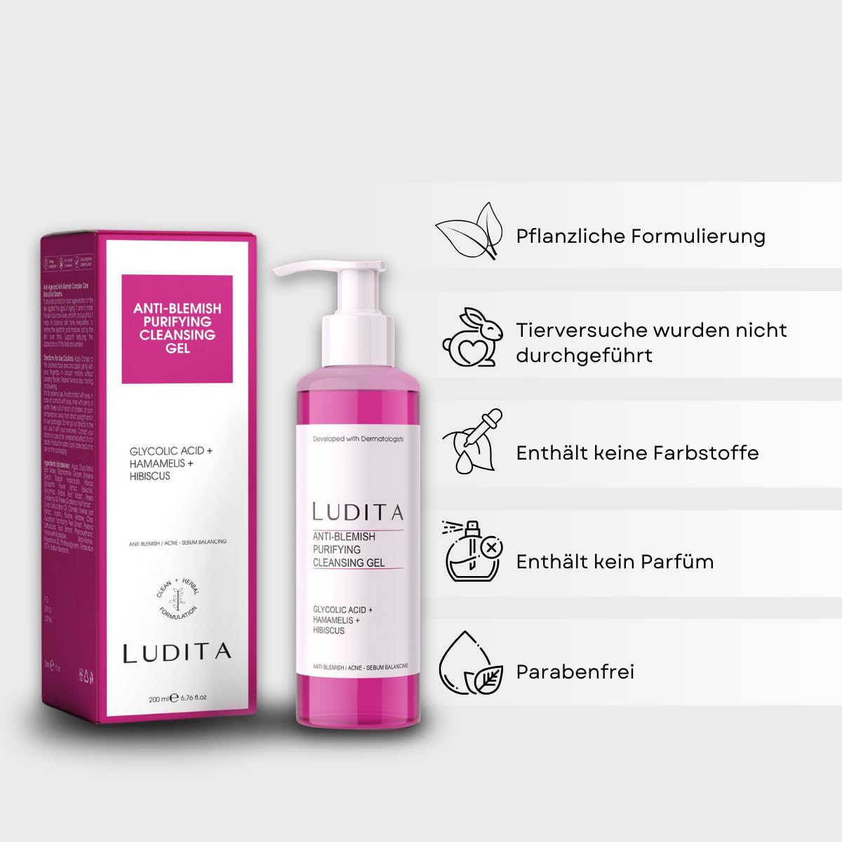 Anti-Blemish Purifying Cleansing Gel, Pink, 200ml