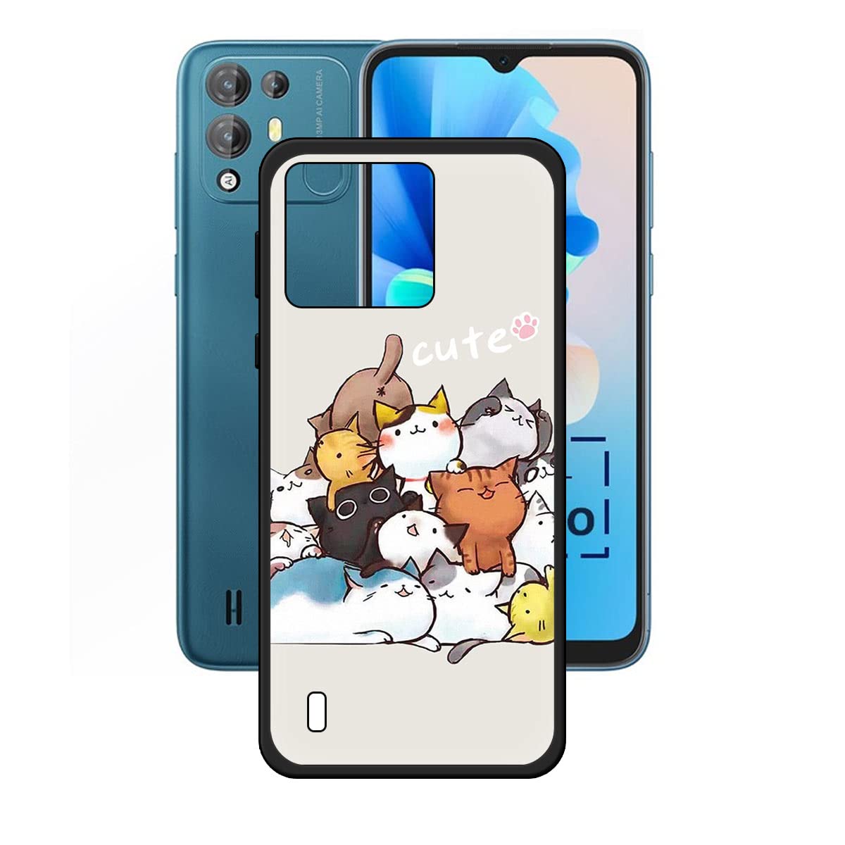 Custodia DQG Per Blackview A55 Pro, Cover In Silicone TPU Ultrasottile E Morbida, Nero, Antiurto E Antigraffio, Leggera Con Ritagli Precise, Protezione Da Cadute